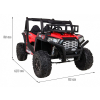Buggy UTV Terenówka dla dzieci Czerwony + Pilot + Bagażnik + Wolny Start + EVA + MP3 LED